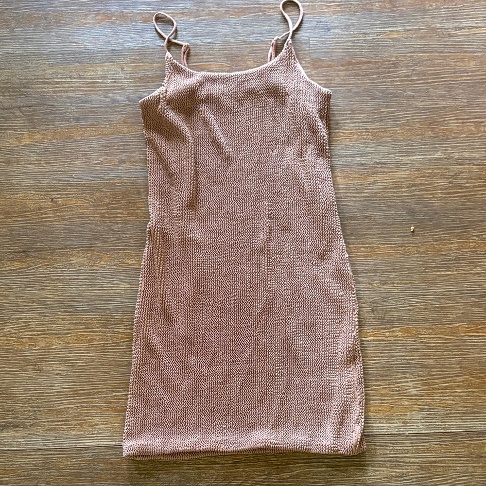 Z Supply Knit Spaghetti Strap Bodycon Dress - nude